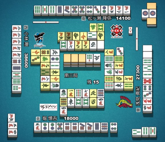 厨子和妈咪立直，刚子副露